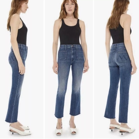 Mother Jeans The Hustler Patch Pocket Ankle Fray Healing Jar  Denim 32 B1826 - Picture 1 of 6